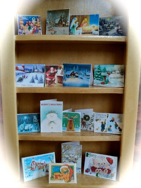 DOLLS HOUSE - 1/12th Chistmas cards (set - D)
