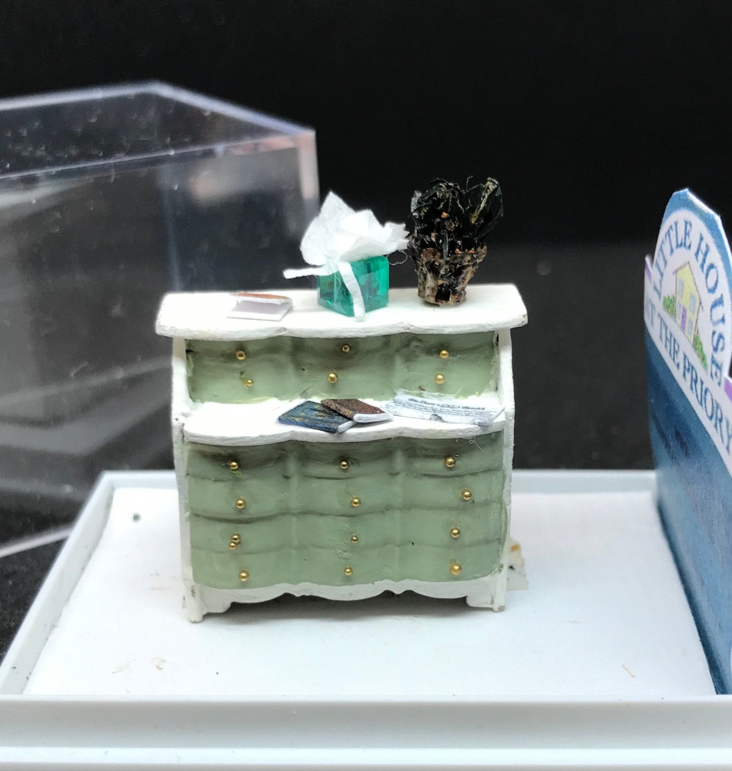 Dolls House Miniatures - Hand Made Desk (1/48th, 1/4inch, quarter scale) -