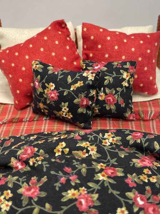 Dolls House Luxury Dressed cherry wood 1/12th Double Bed - Kristin