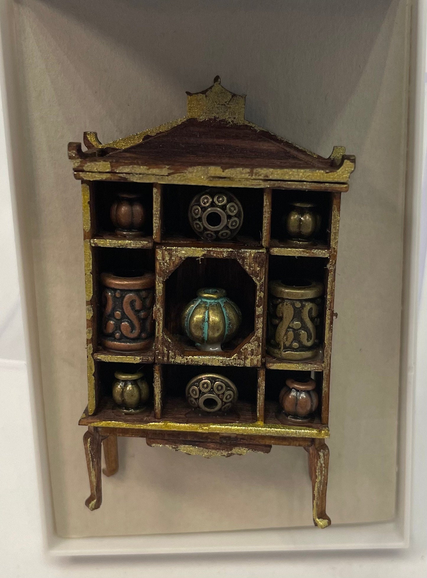 Dolls House Miniatures - Handmade 1/48th oriental cabinet(1/4inch)
