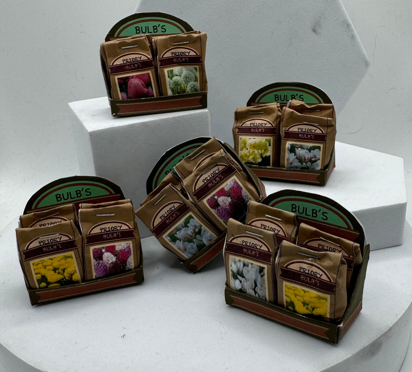 Dolls House Miniatures - counter display (bulbs) x1