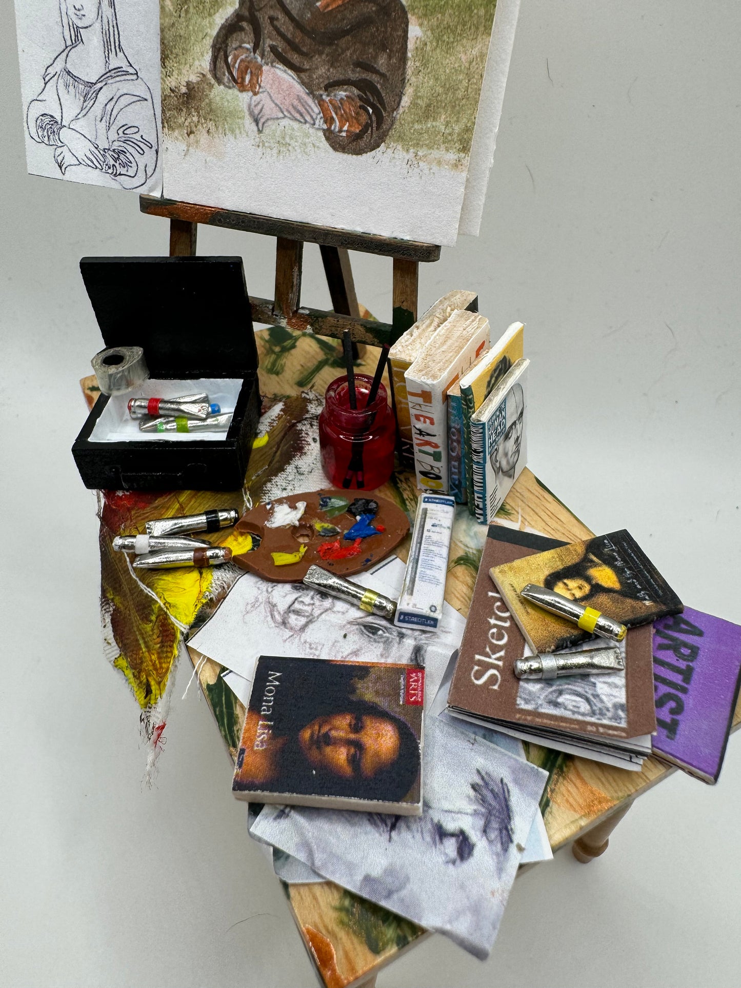 Dolls House Miniatures - 1/12th Artist's Table