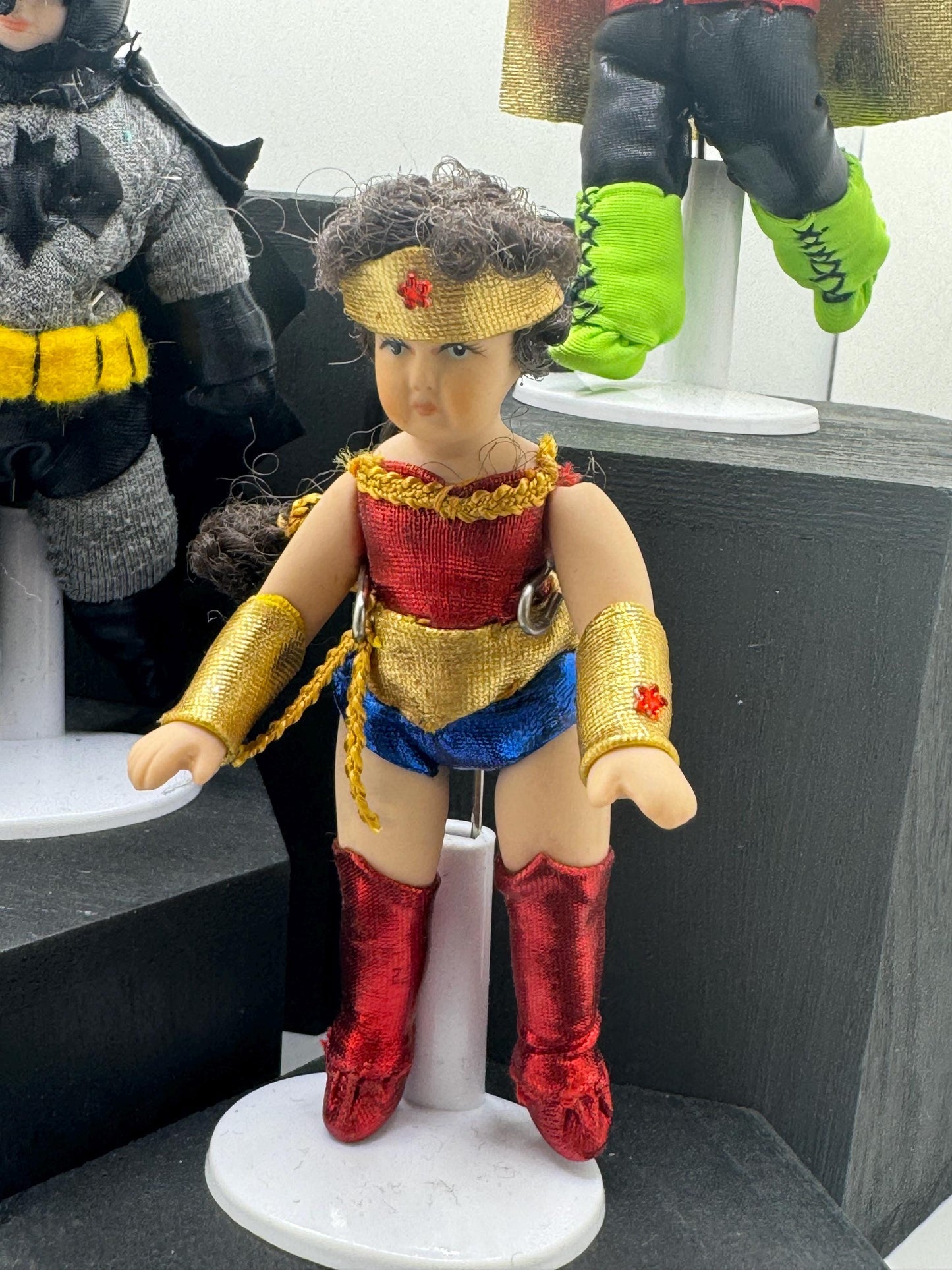 Dolls House Miniatures - 1/12th child dolls in Fancy Dress (Super Hero's) x1