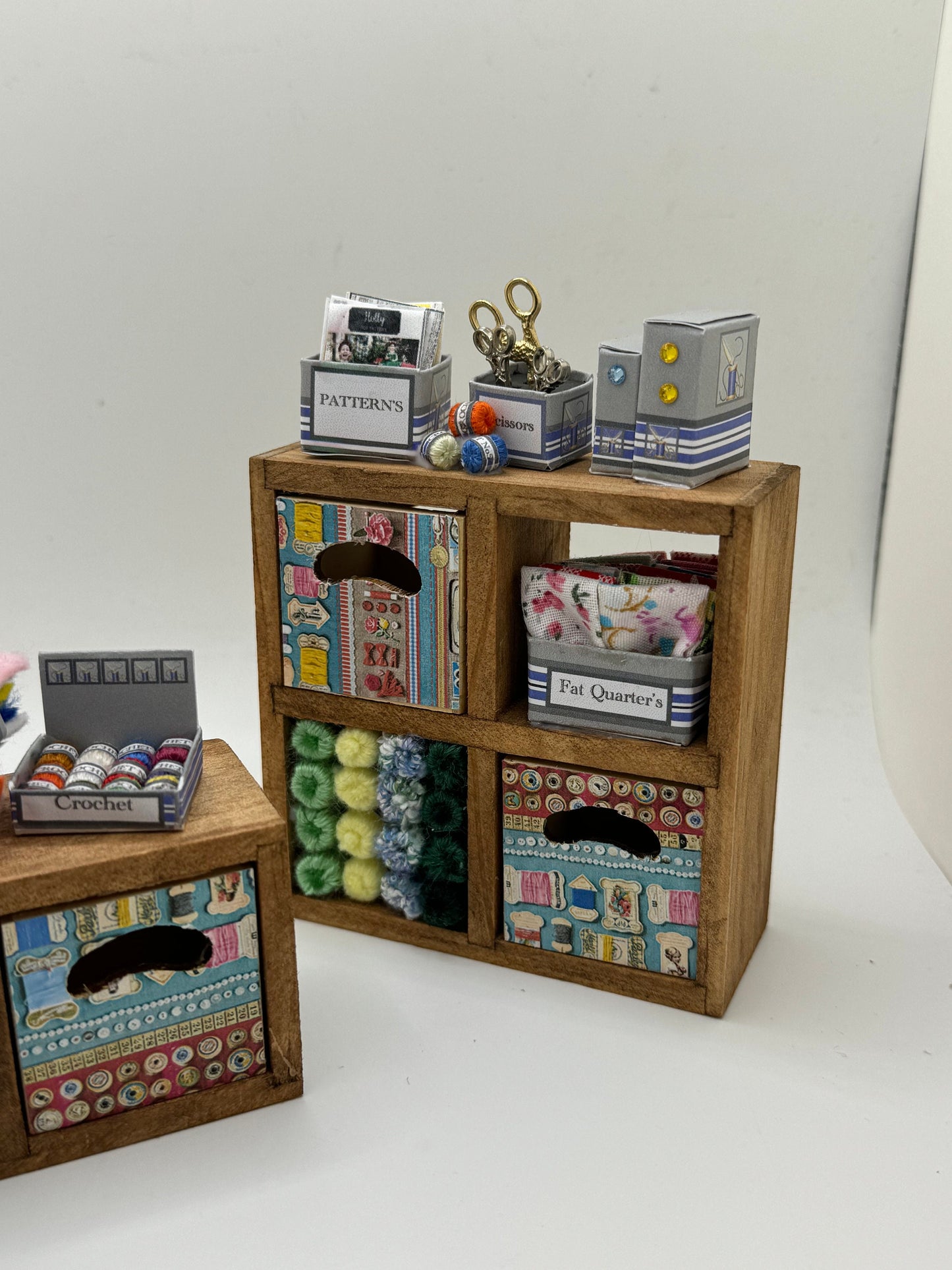 Dolls House Miniatures - 1/12th - Haberdashery Cube storage ( 2 variations)