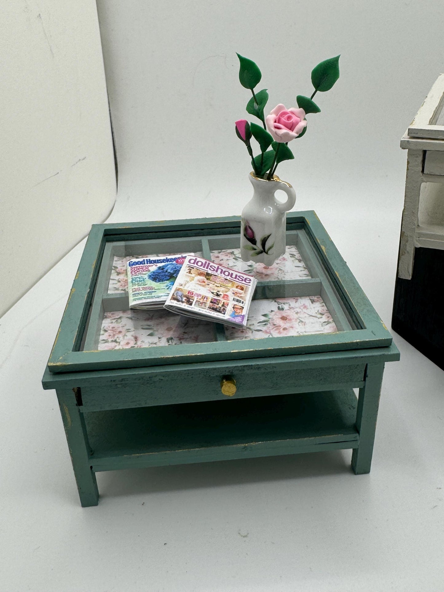 Dolls House Miniatures - 1/12th - Coffee Table with pull out display drawer (2 available)