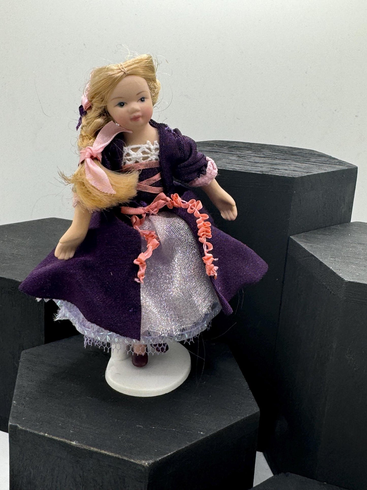 Dolls House Miniatures - 1/12th dolls in Fancy Dress - Rapunzel the princess