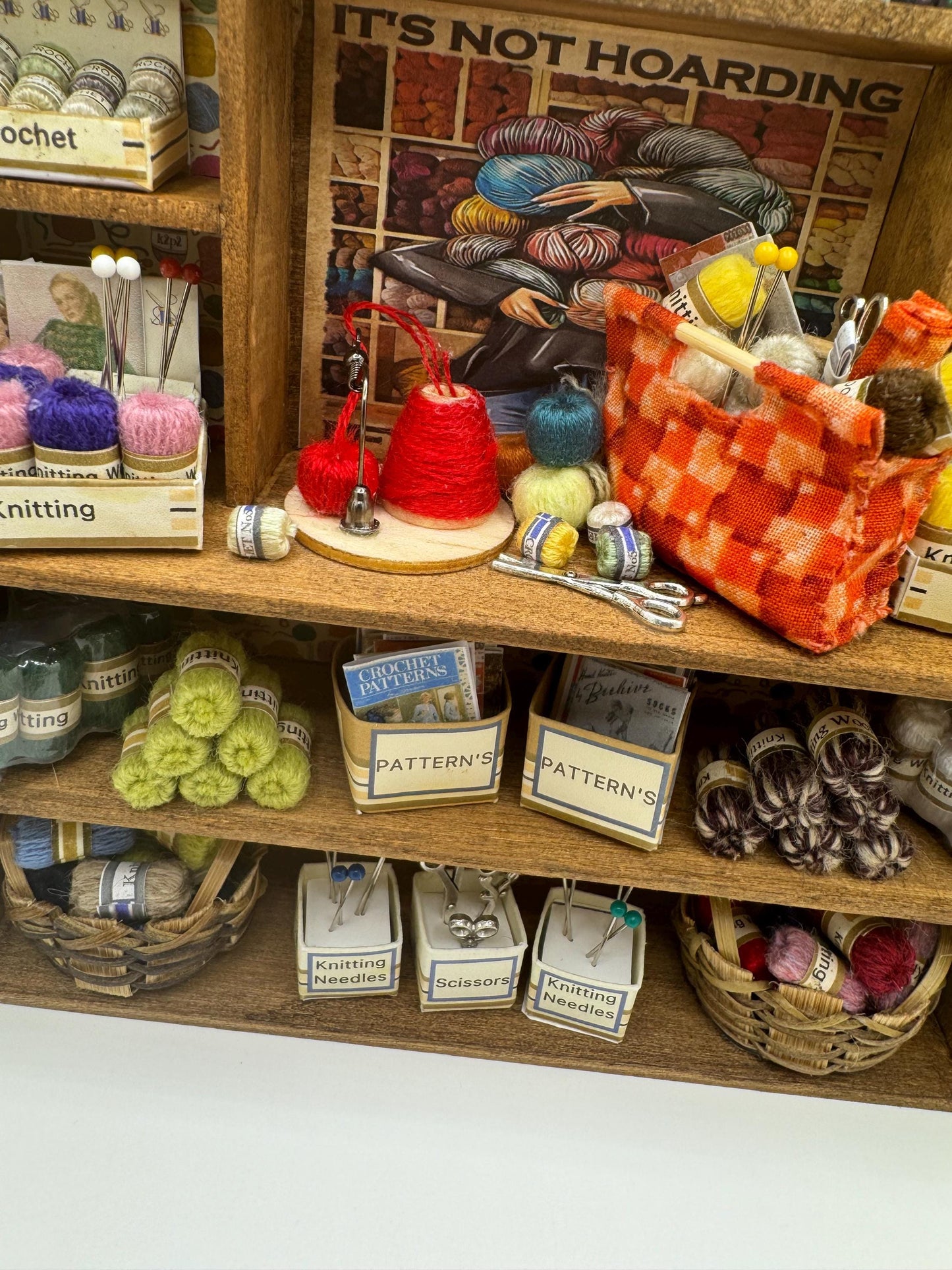 Dolls House Miniatures - 1/12th - Knitting Crochet Yarn Dresser / Hutch