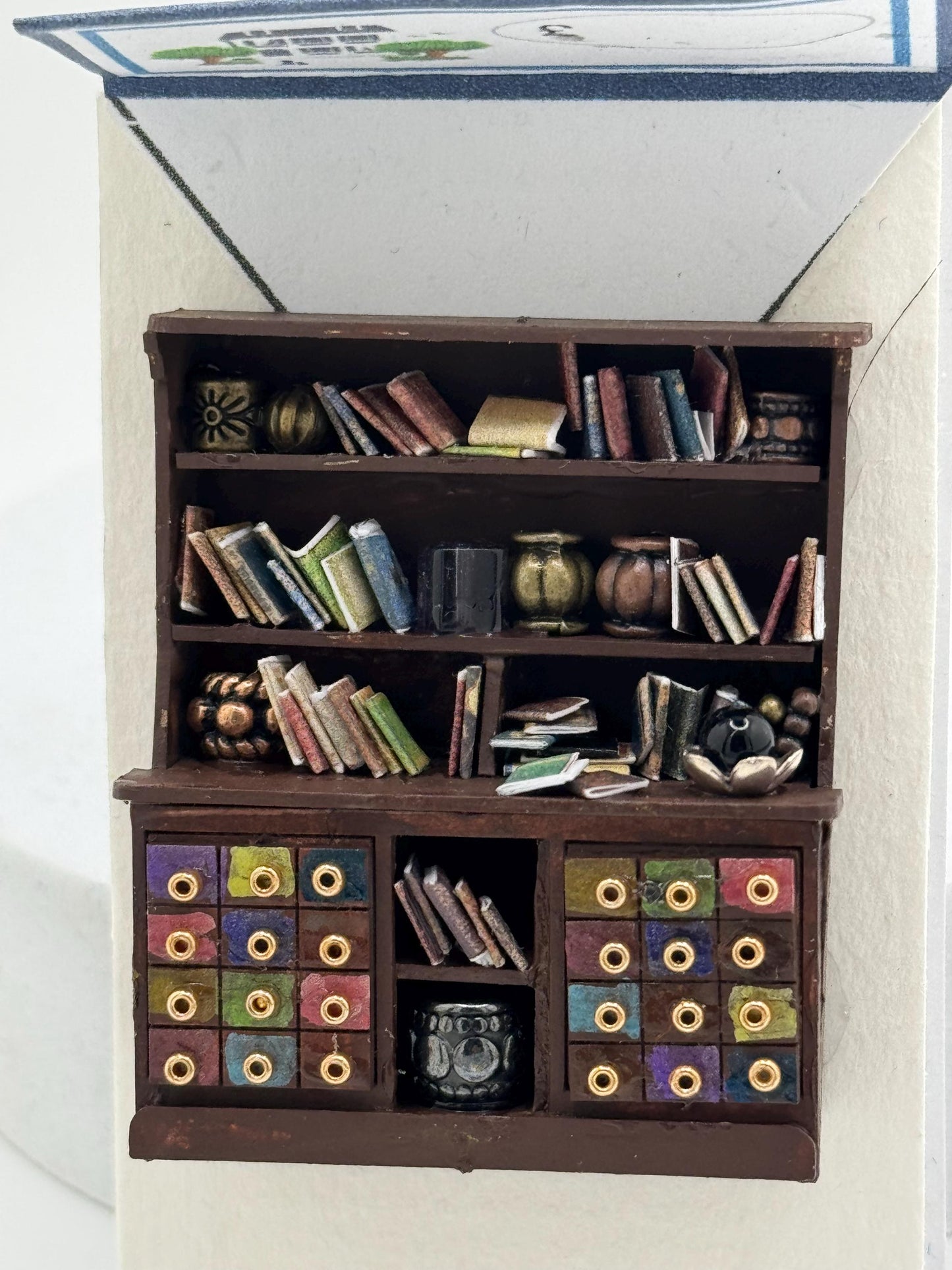 Dolls House 1/48th / 1:48 /Quarter Scale - Apothecary dresser / hutch