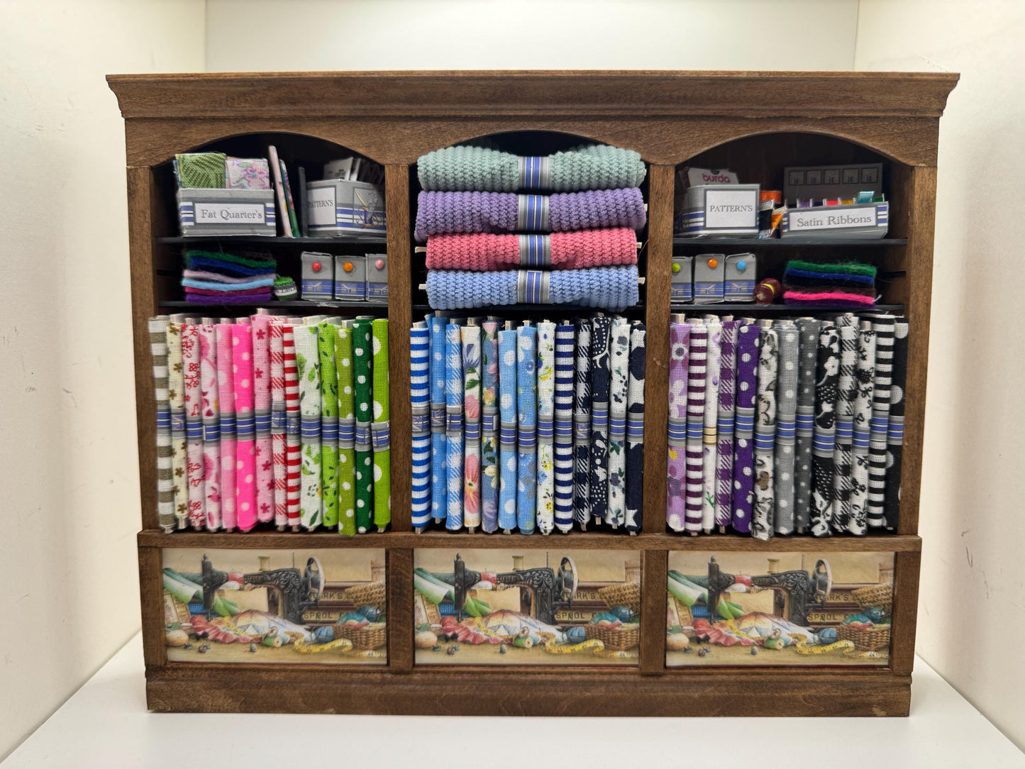 Dolls House Miniatures - 1/12th - Haberdashery Sewing Shelf