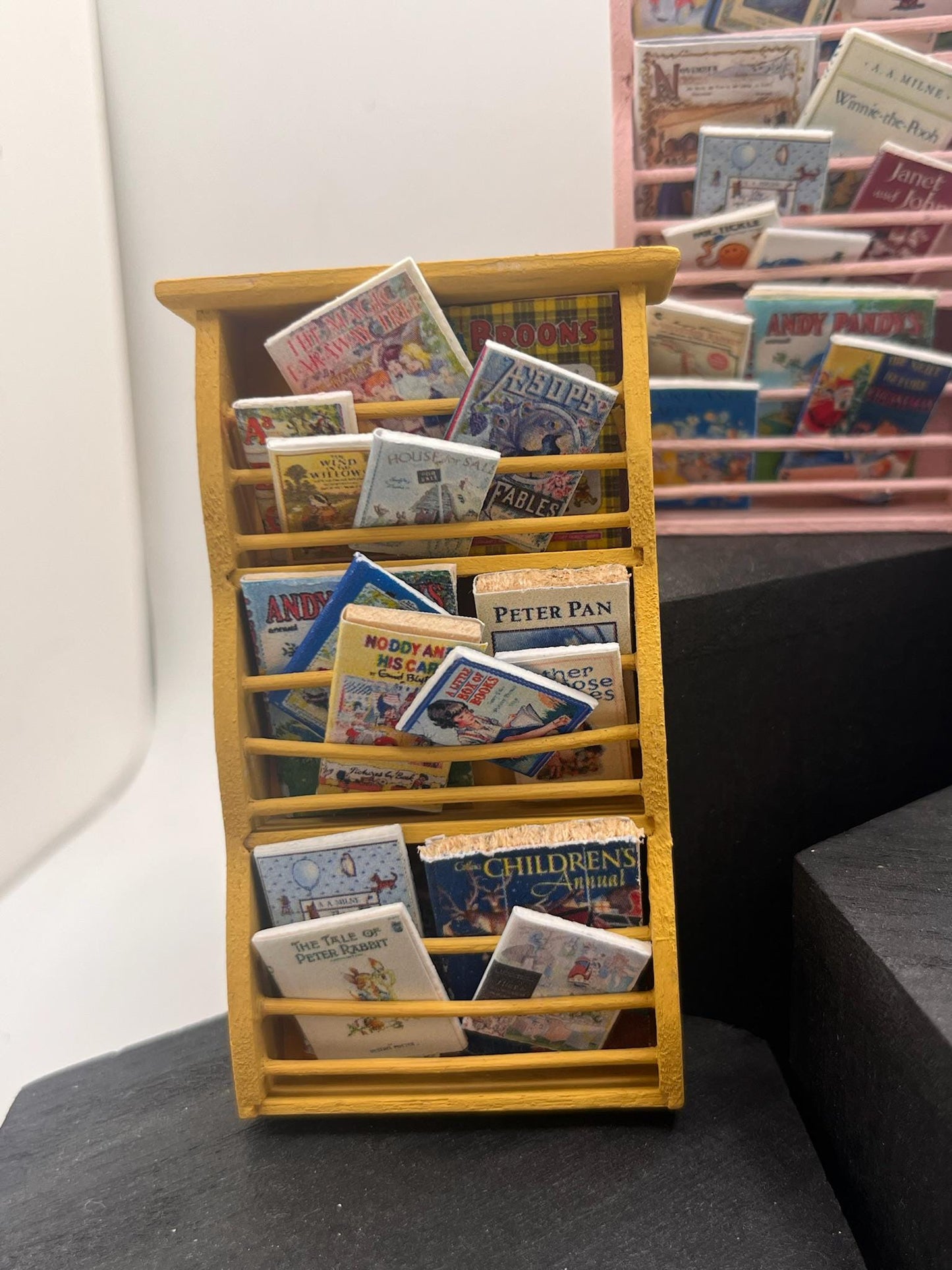 Dolls House Miniatures - 1/12th - children's books wall book rack x1
