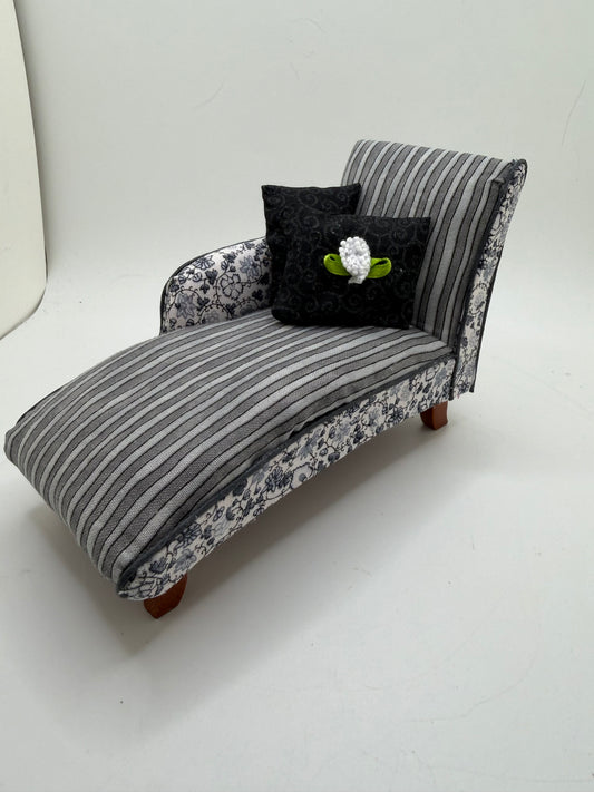 1/12th Chaise - Grey, White and Black