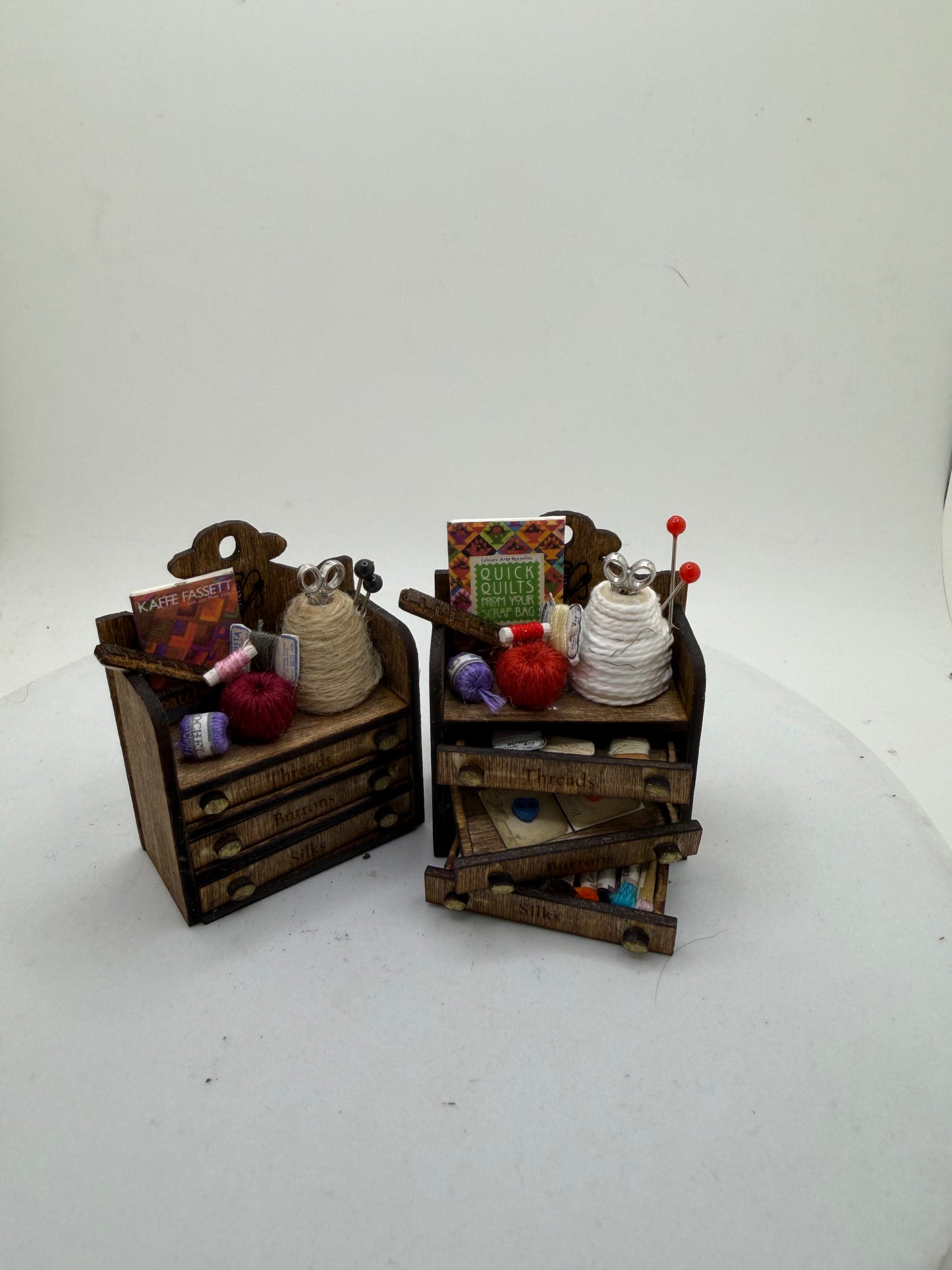 1/12th Wooden Sewing Drawers