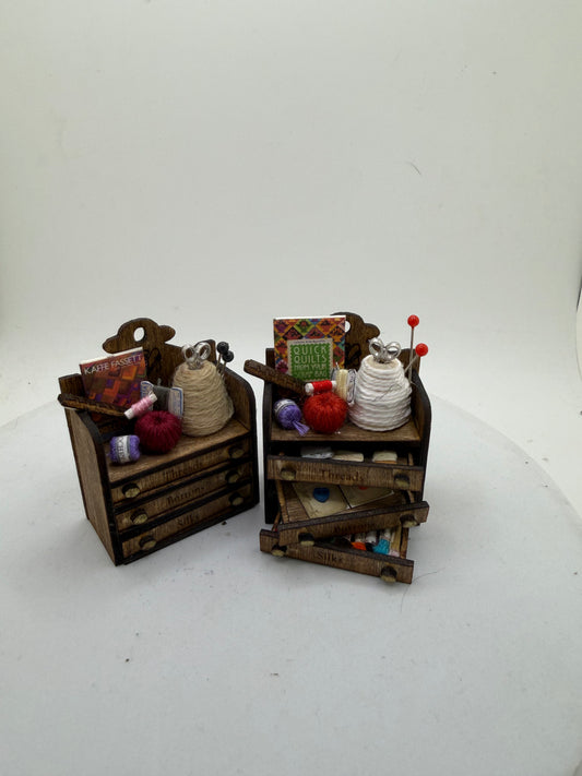 1/12th Wooden Sewing Drawers