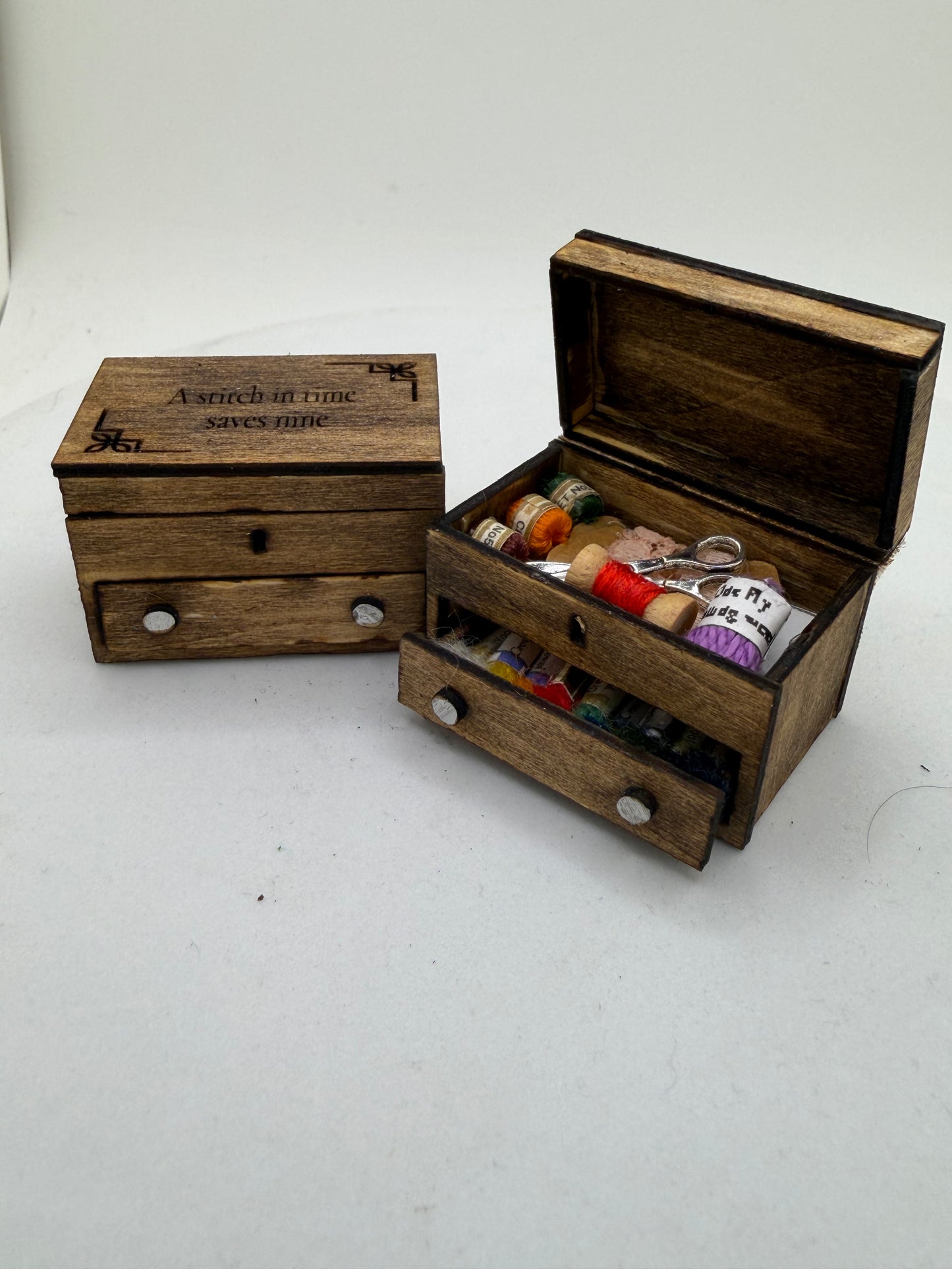 1/12th Wooden Sewing Lidded Box