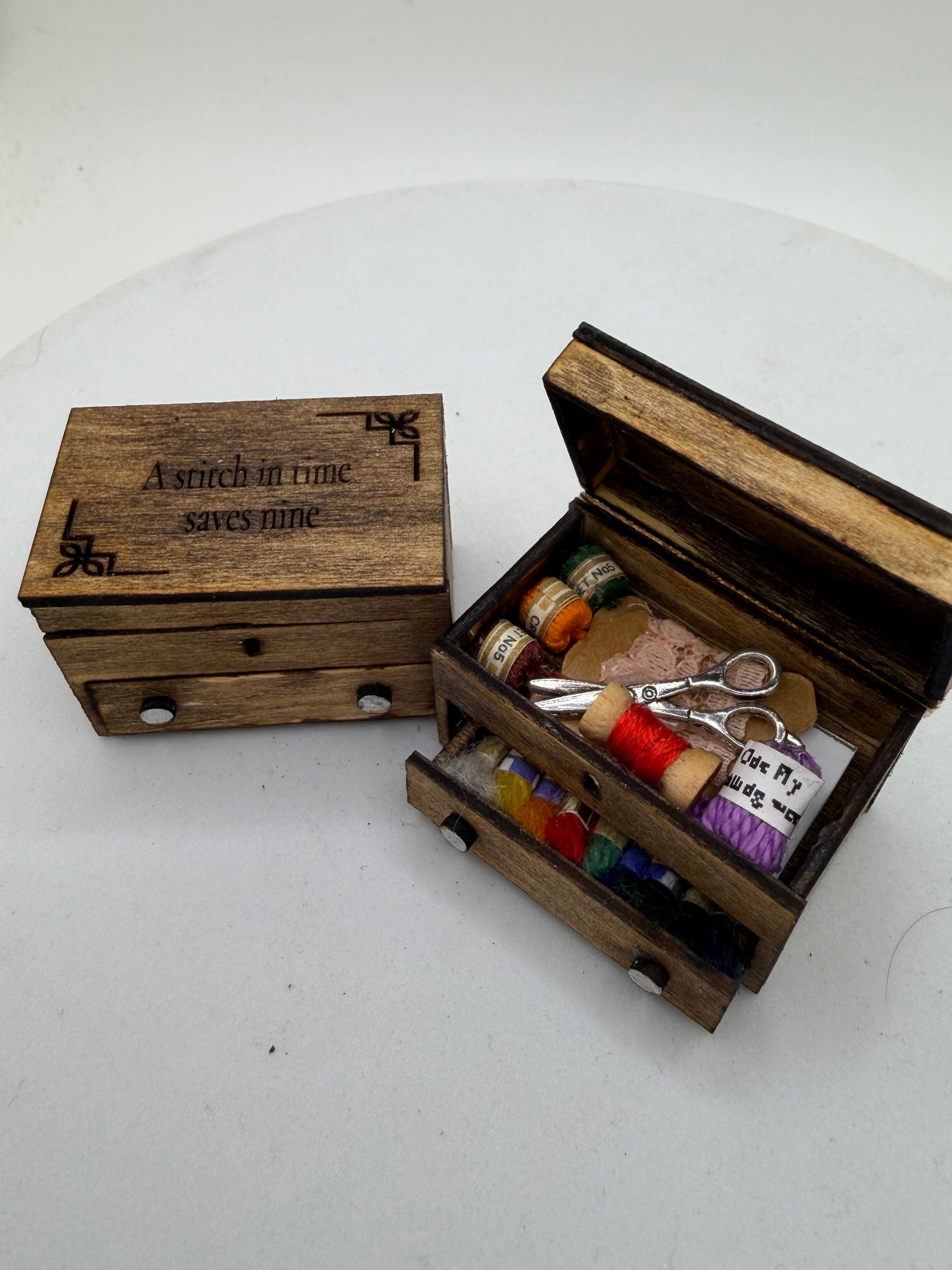 1/12th Wooden Sewing Lidded Box