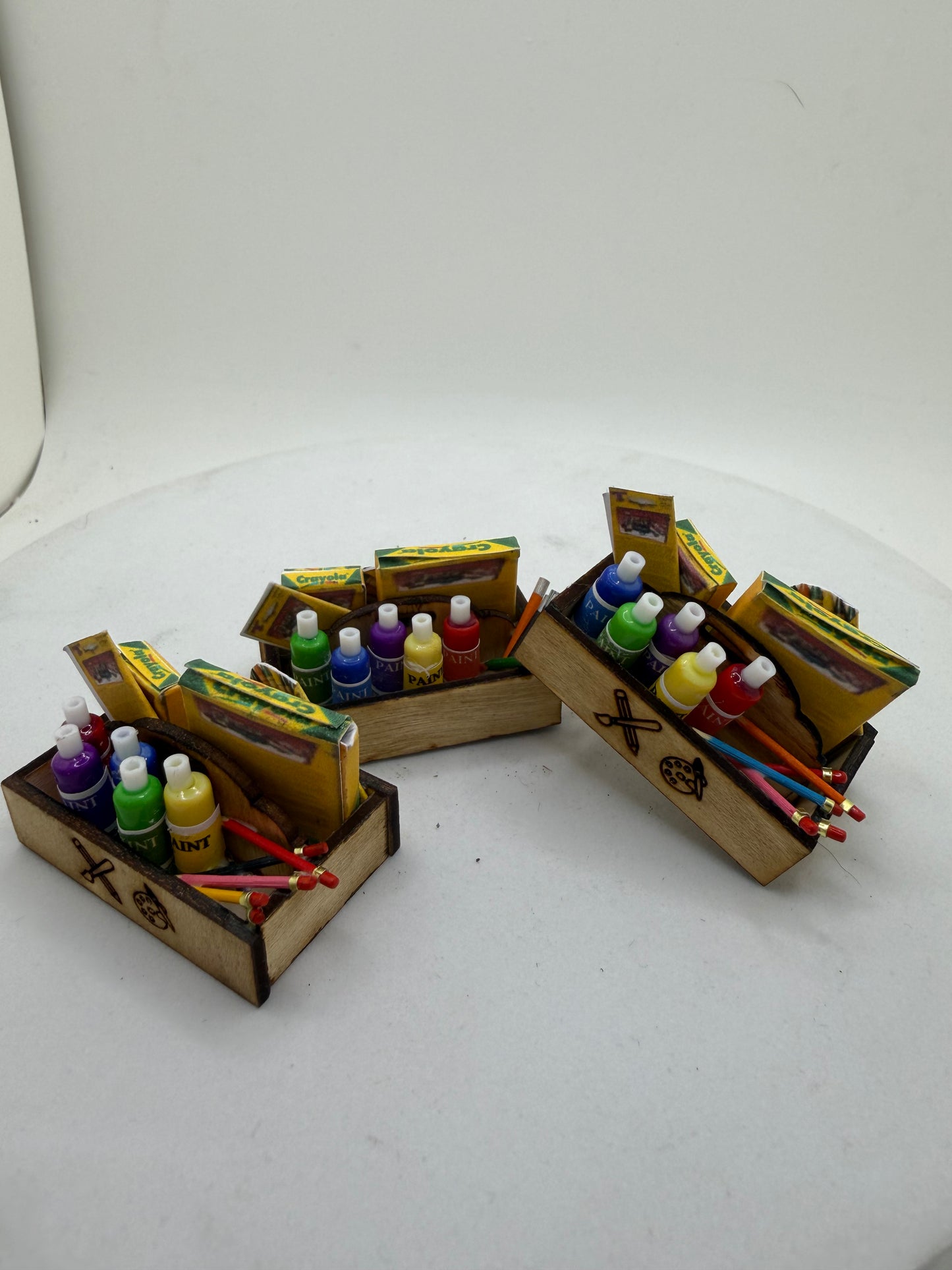 1/12th Wooden Artist / Art Open Tray Box