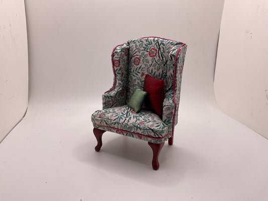 1/12th Wing Back Armchair - Teal William Morris