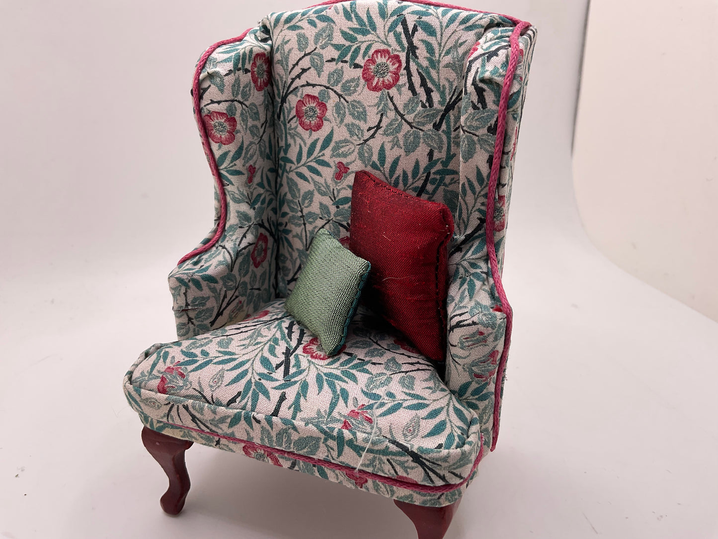 1/12th Wing Back Armchair - Teal William Morris