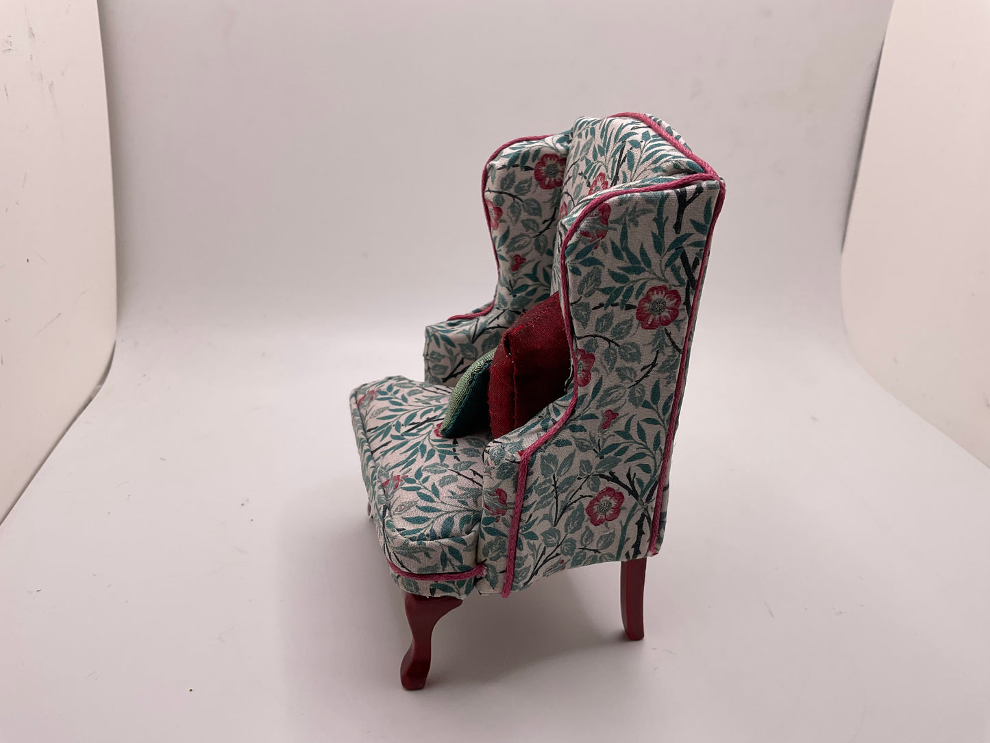 1/12th Wing Back Armchair - Teal William Morris