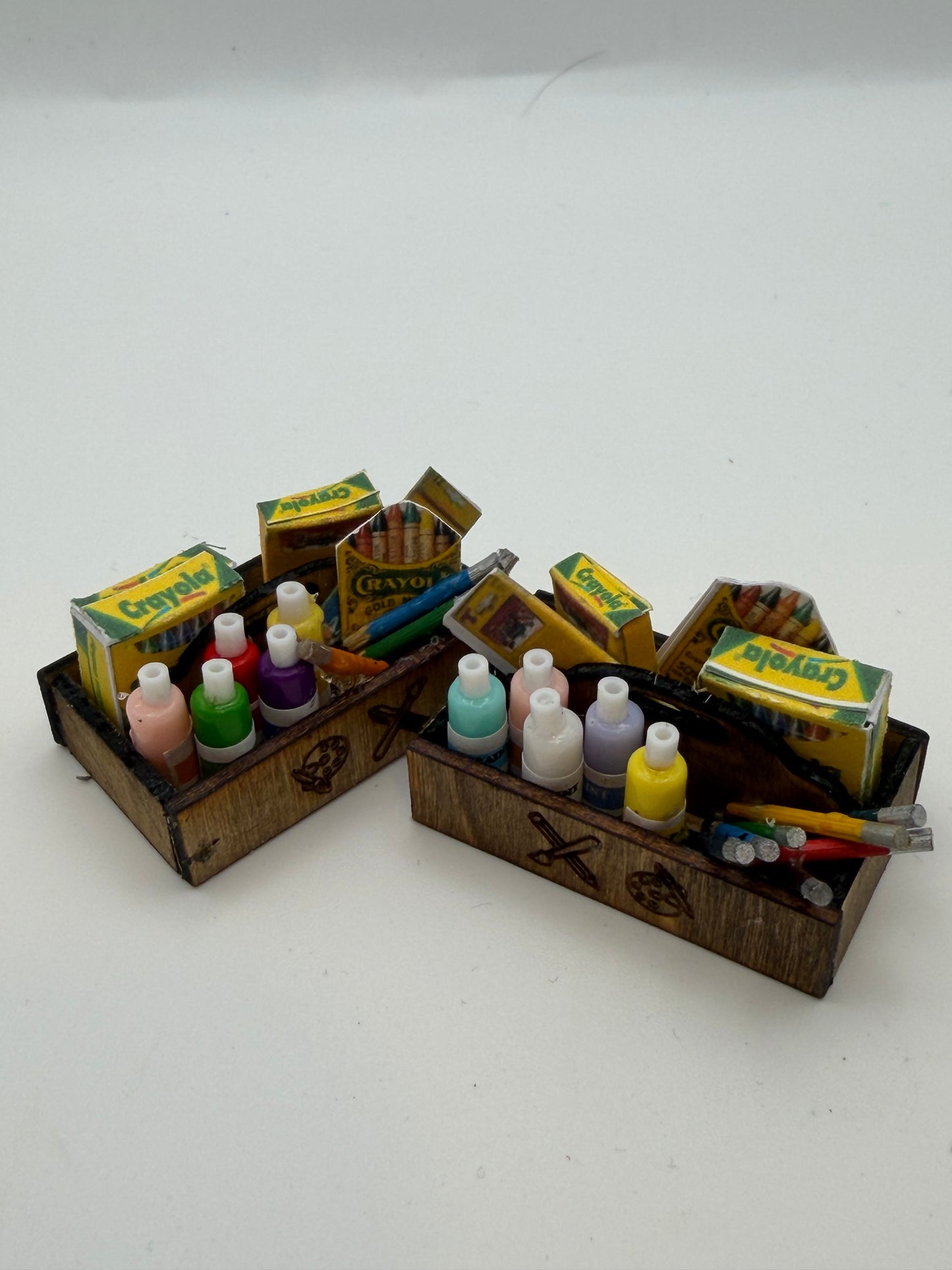 1/12th Wooden Artist / Art Open Tray / Caddy Box