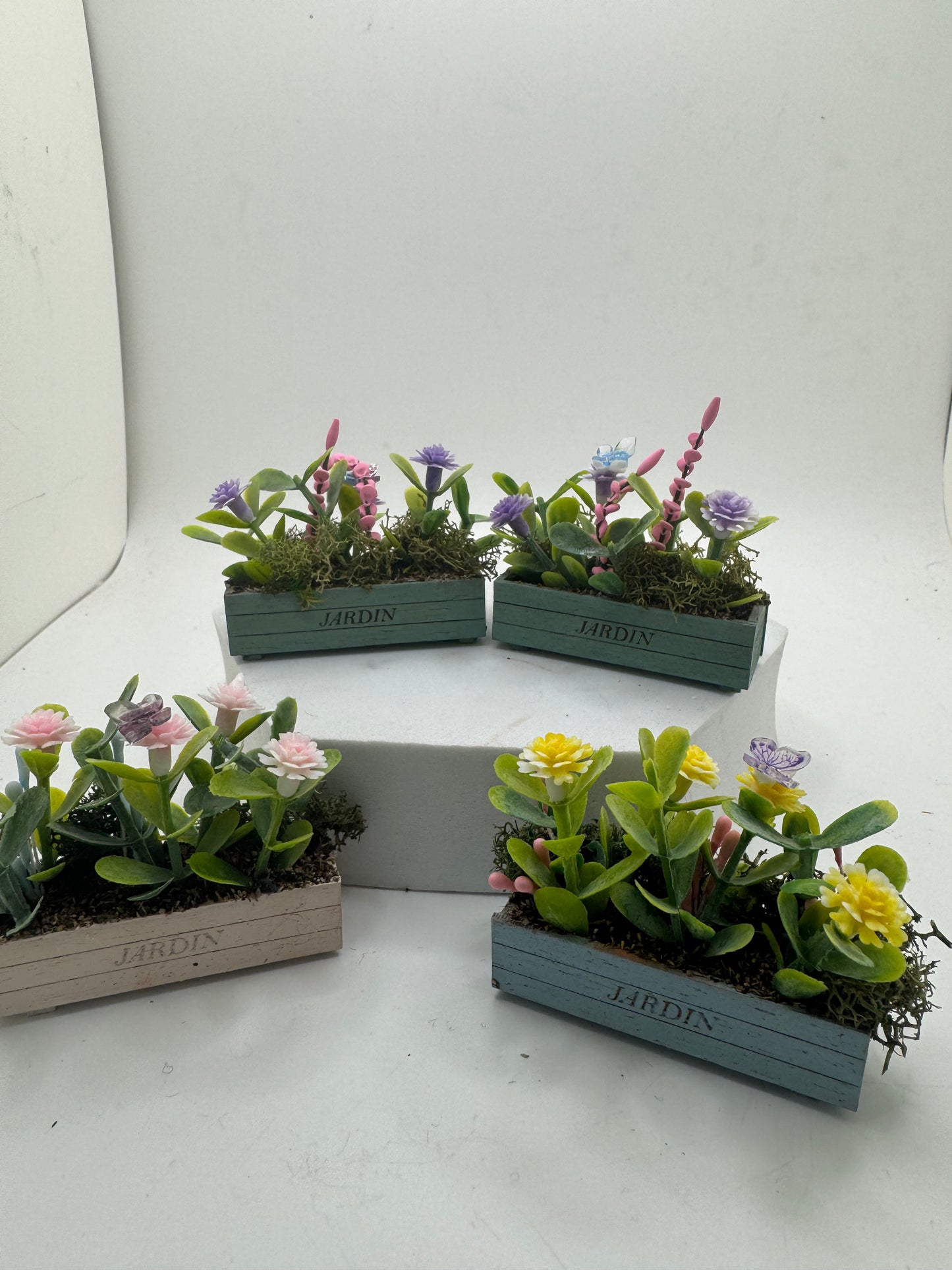 Dolls House Miniatures - 1/12th Trough / Window box with Butterfly (various options)