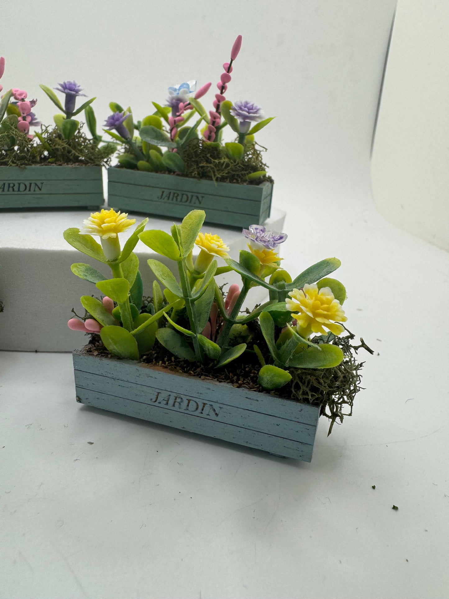 Dolls House Miniatures - 1/12th Trough / Window box with Butterfly (various options)