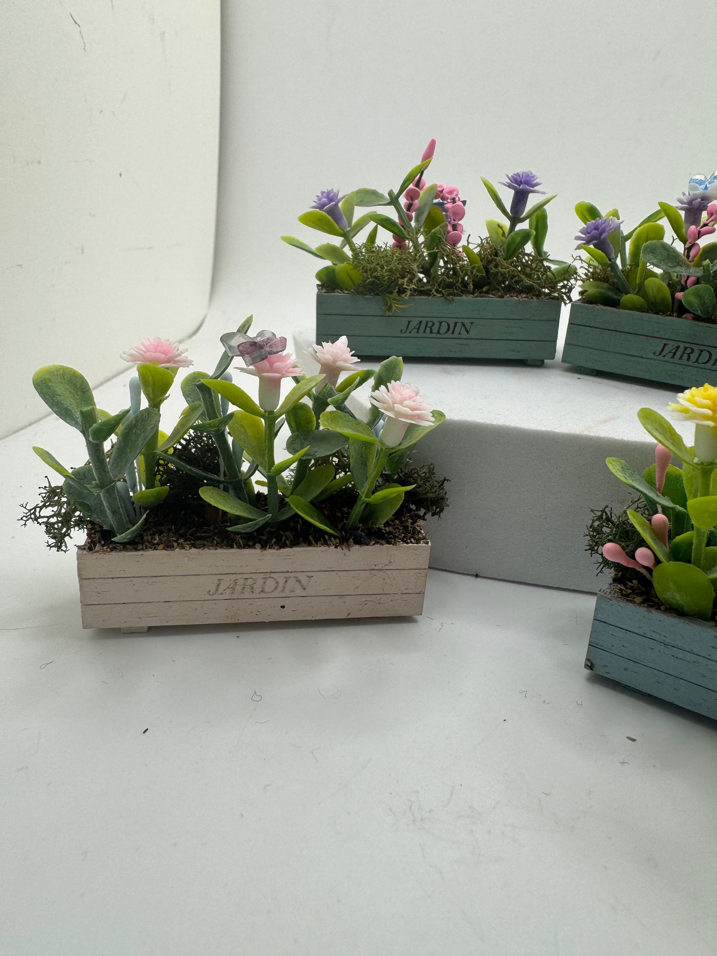 Dolls House Miniatures - 1/12th Trough / Window box with Butterfly (various options)