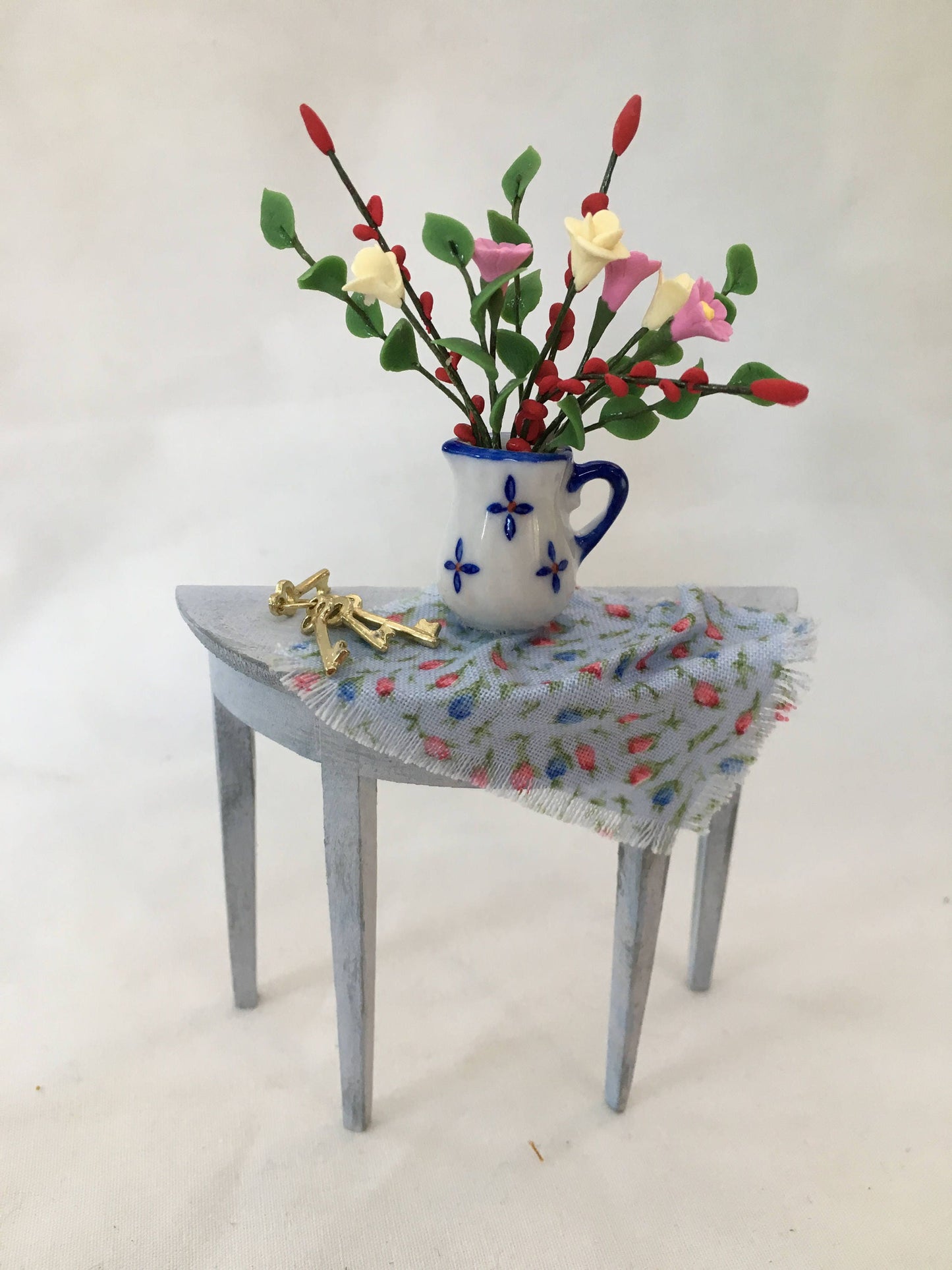 Dolls House Miniatures - Blue Side Table