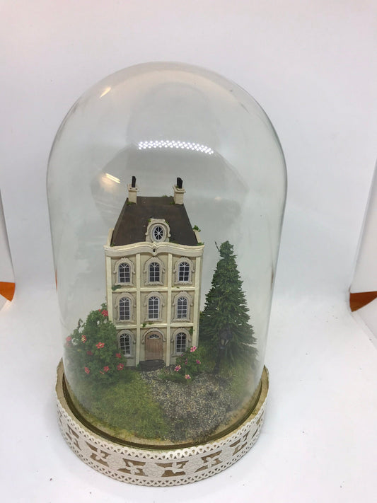 Handmade Dome with 1/144th 1:144th scale french House Scene - LED lit
