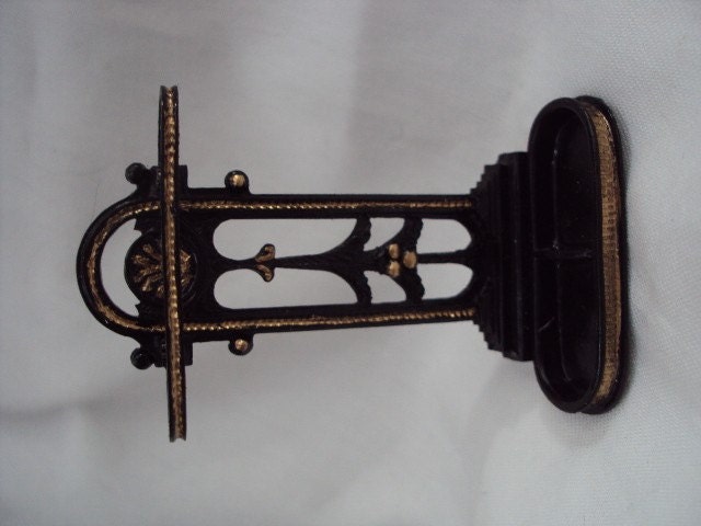 Dolls House Minaitures - 1/12th Black and Gold Metal Umbrella Stand