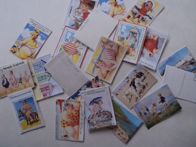 Dolls House Miniatures - 1/12th Seaside Postcards
