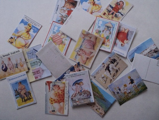 Dolls House Miniatures - 1/12th Seaside Postcards