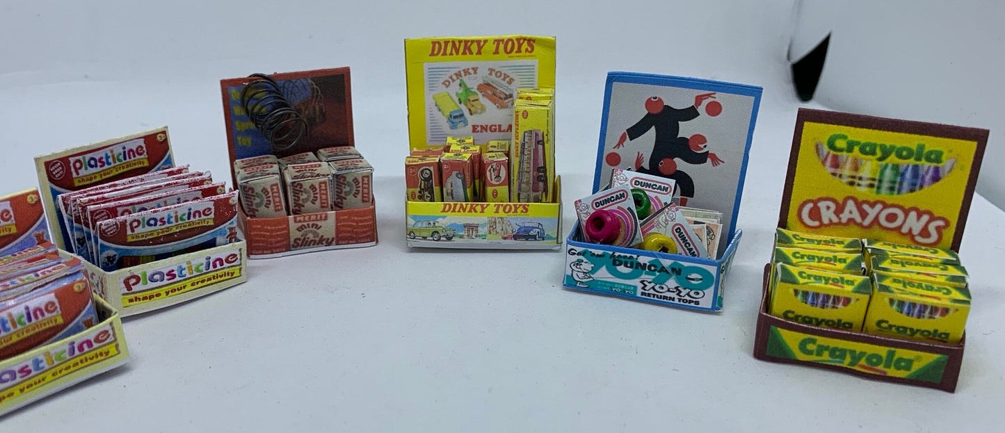 Dolls House Miniatures - Toy Counter Display (various)