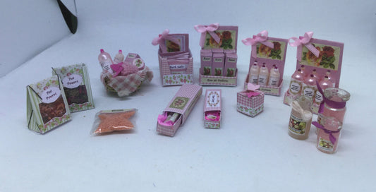 Dolls House Miniatures - Rose Toiletries Collection