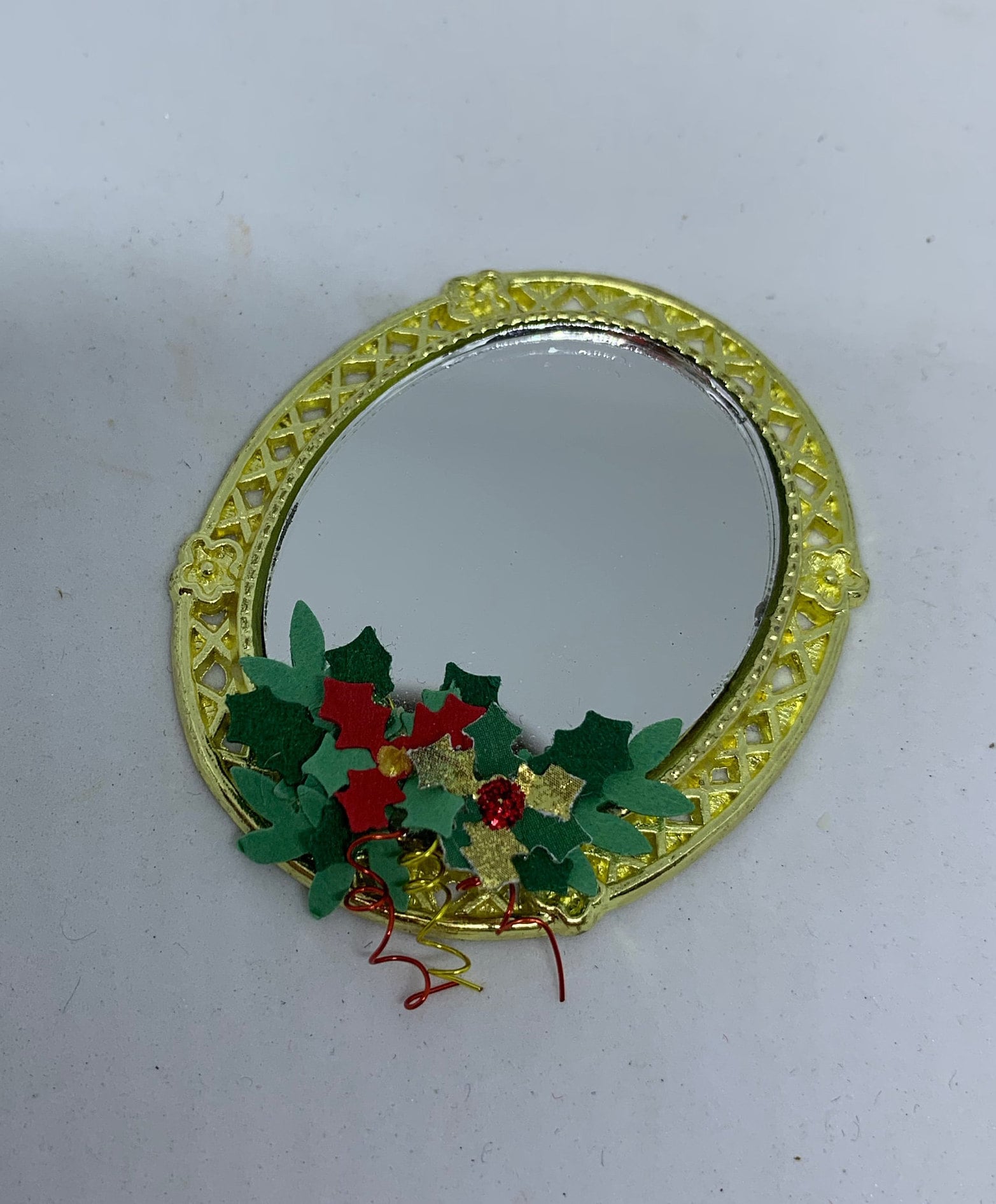 Dolls House Miniatures - Christmas Mirror
