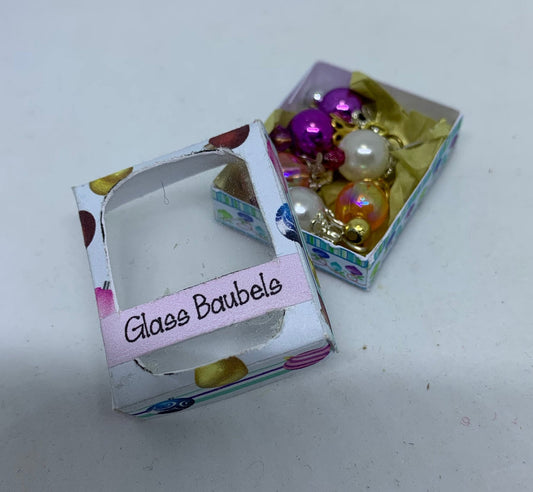 Dolls House Miniatures - Glass Baubles Box