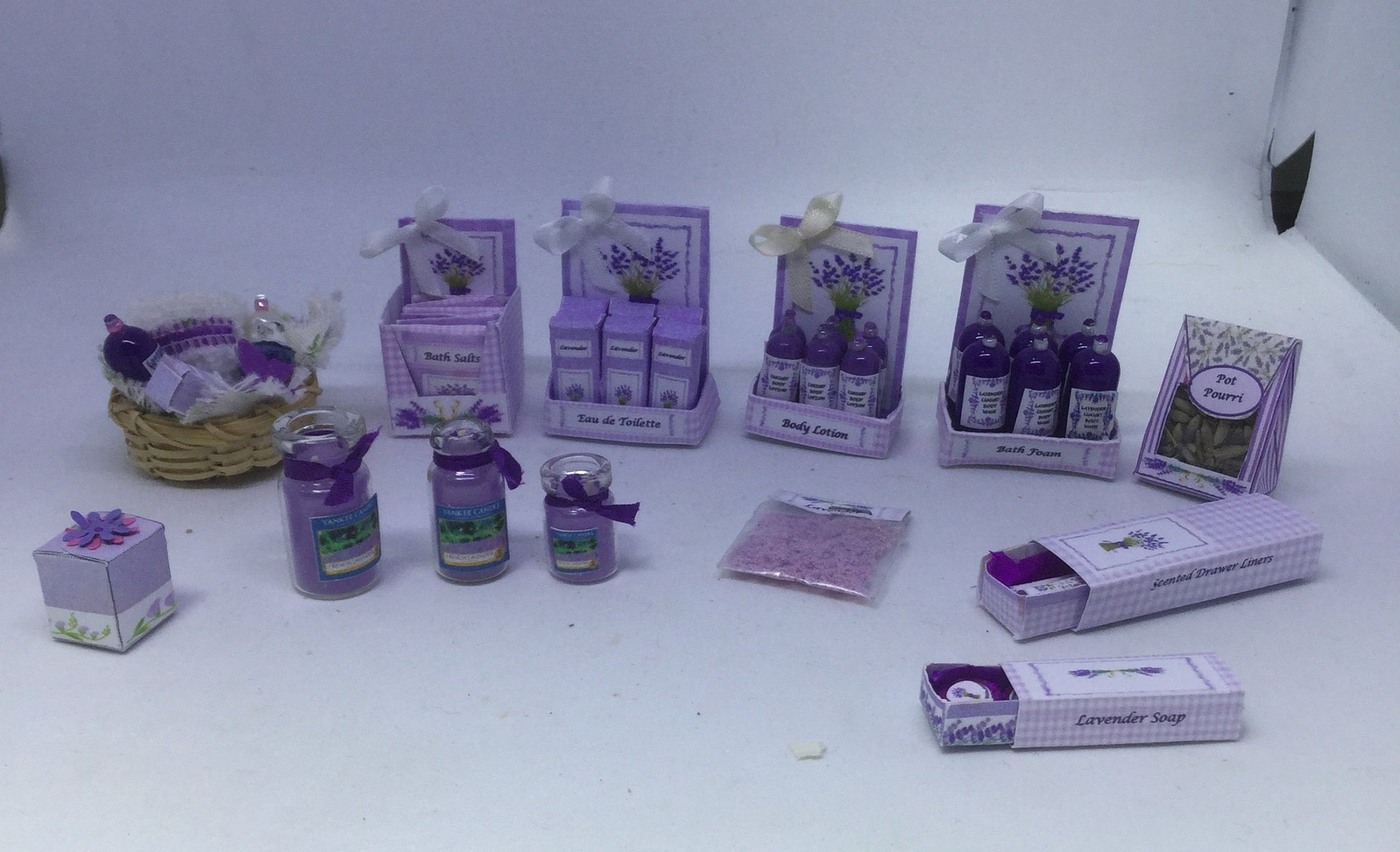 Dolls House Miniatures - Lavender Toiletries Collection