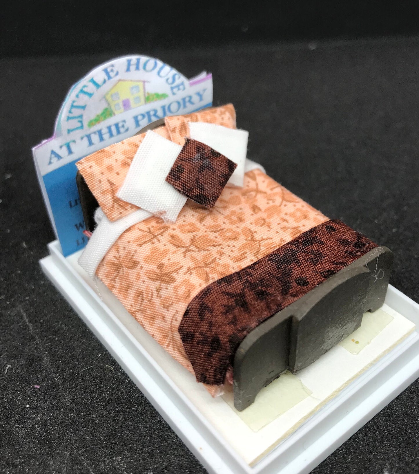 Dolls House Miniatures ( 1/48th - 1:48 - 1/4" - Quarter Inch Scale )  - Hand Made Double Bed - REBECCA