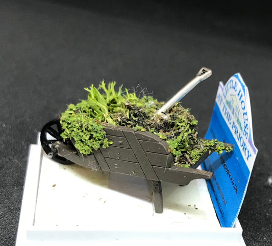 Dolls House Miniatures ( 1/48th - 1:48th - 1/4" - Quarter Inch Scale )  Hand Painted  Garden Wheelbarrow -