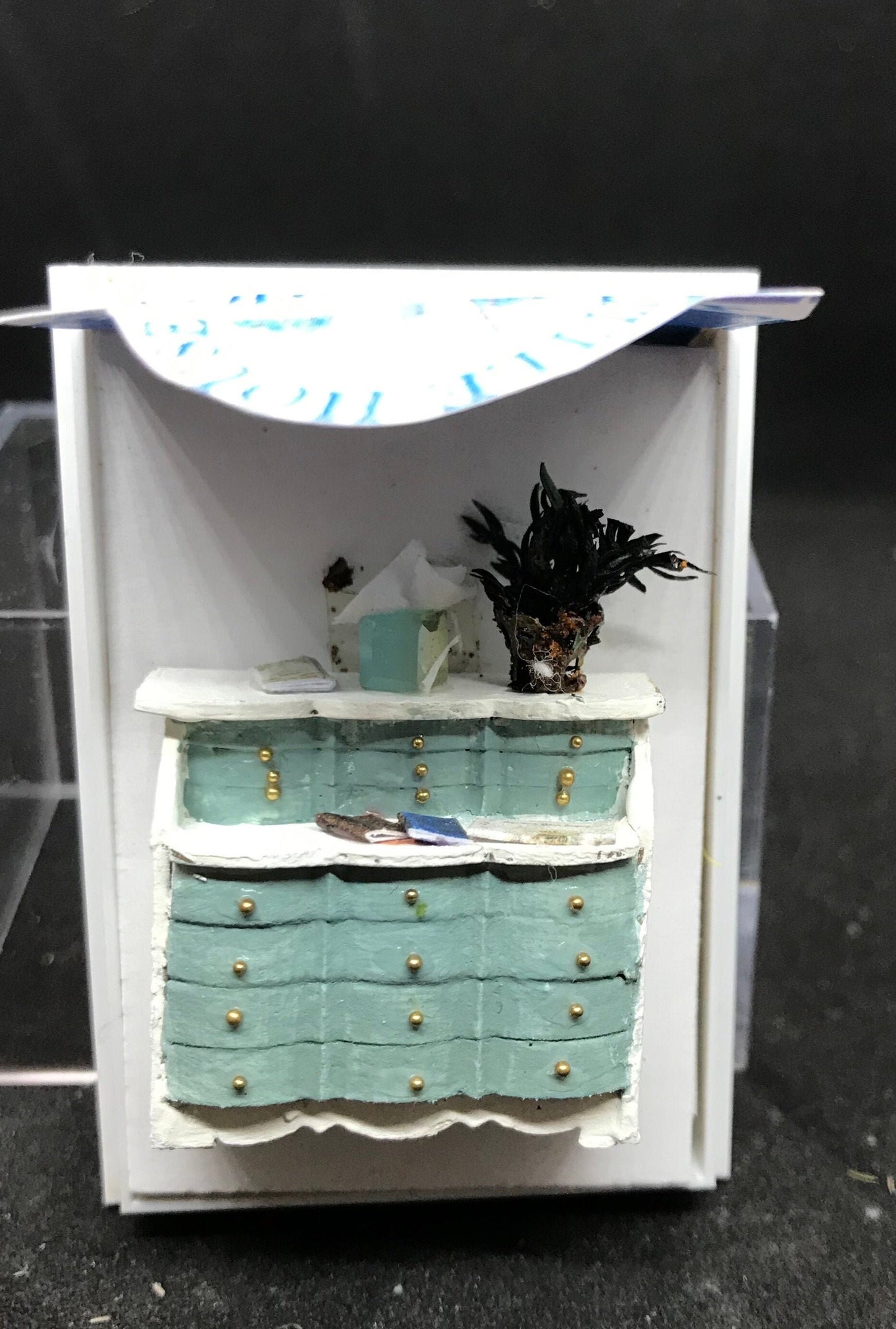 Dolls House Miniatures - Hand Made Desk (1/48th, 1/4inch, quarter scale) -