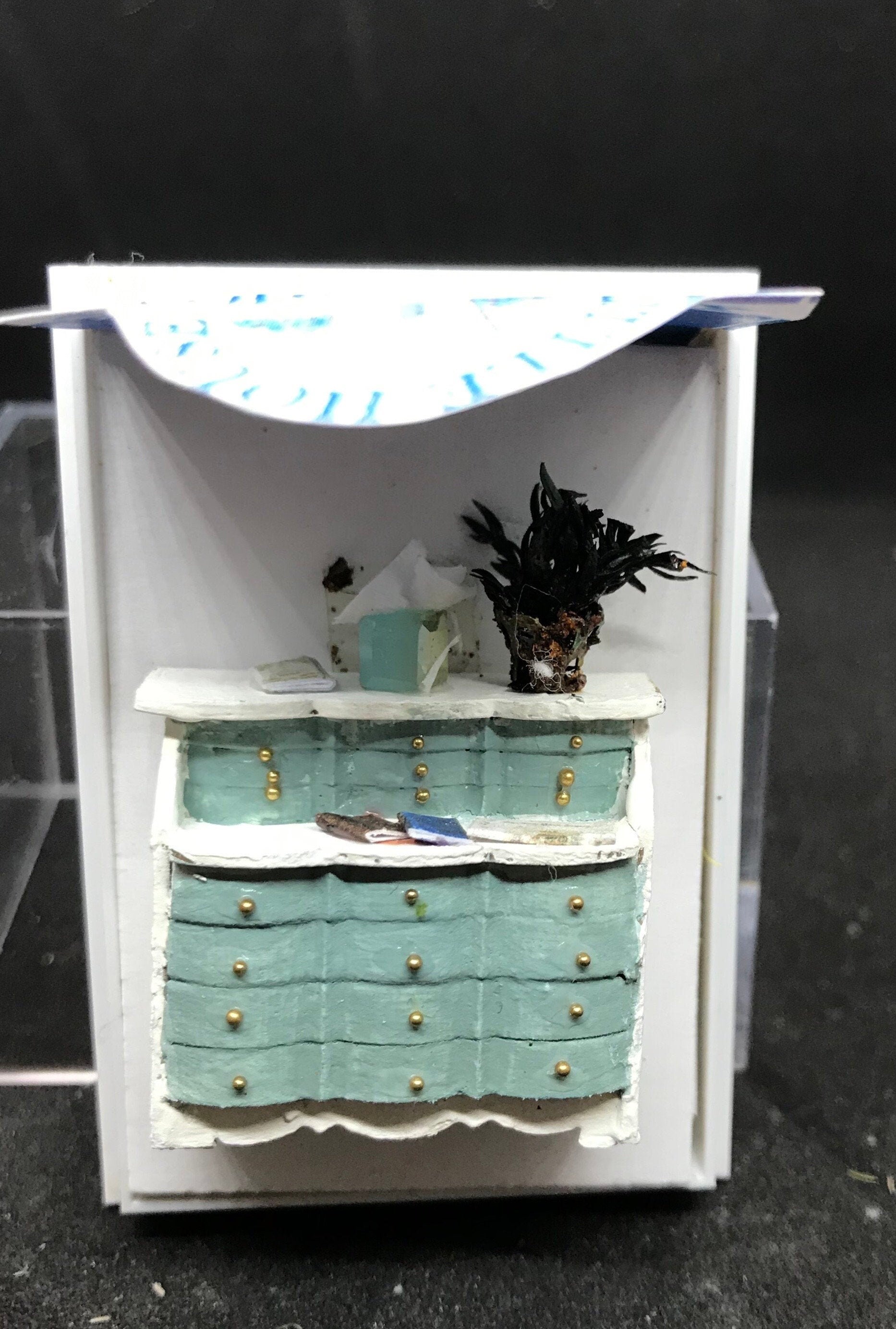 Dolls House Miniatures - Hand Made Desk (1/48th, 1/4inch, quarter scale) -