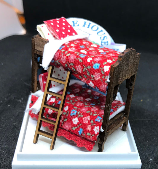Dolls House Miniatures ( 1/48th - 1:48 - 1/4" - Quarter Inch Scale )  - Hand Made    - Bunk Beds - Harper
