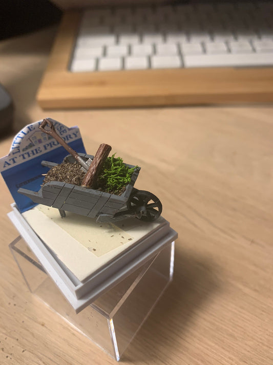 Dolls House Miniatures - Hand Painted 1/48th (1/4inch) quarter scale Garden Wheelbarrow -