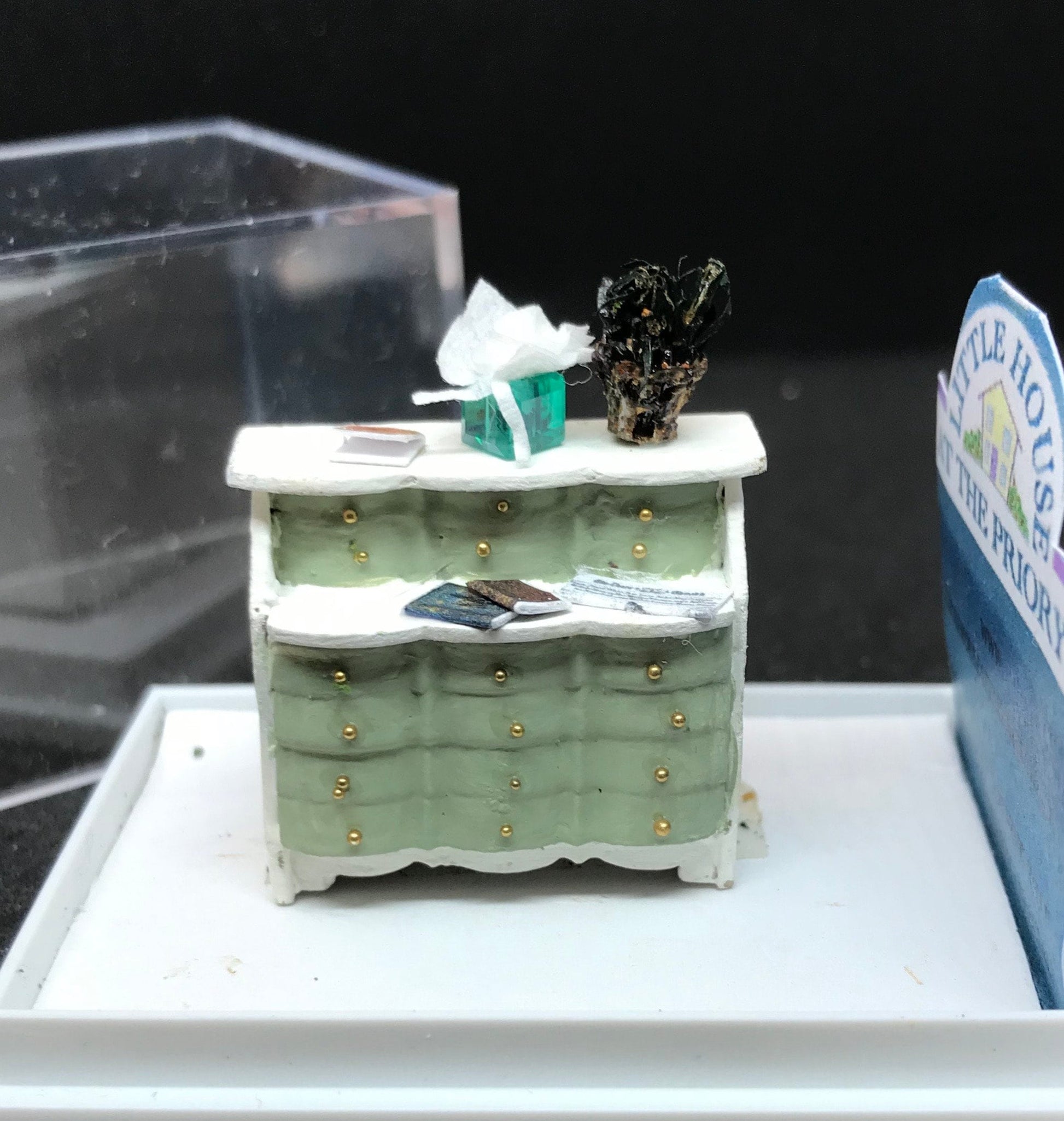 Dolls House Miniatures - Hand Made Desk (1/48th, 1/4inch, quarter scale) -