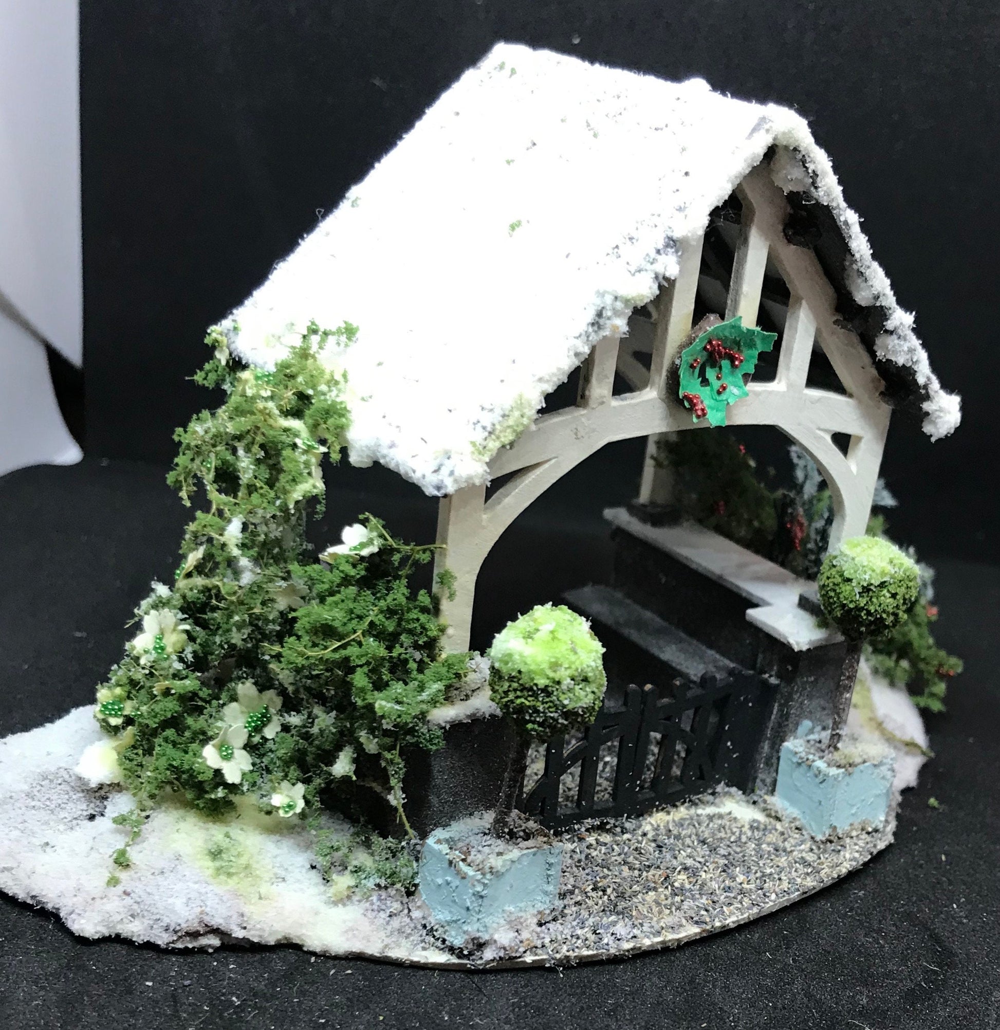 Dolls House Miniatures ( 1/48th - 1:48th - 1/4" - Quarter Inch Scale ) - Hand Made Winter Porch ” quarter scale