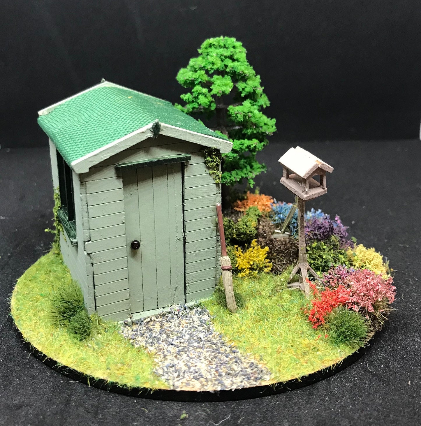 Dolls House Miniatures ( 1/48th - 1:48th - 1/4" - Quarter Inch Scale ) - Hand Made Garden Shed Scene ” quarter scale
