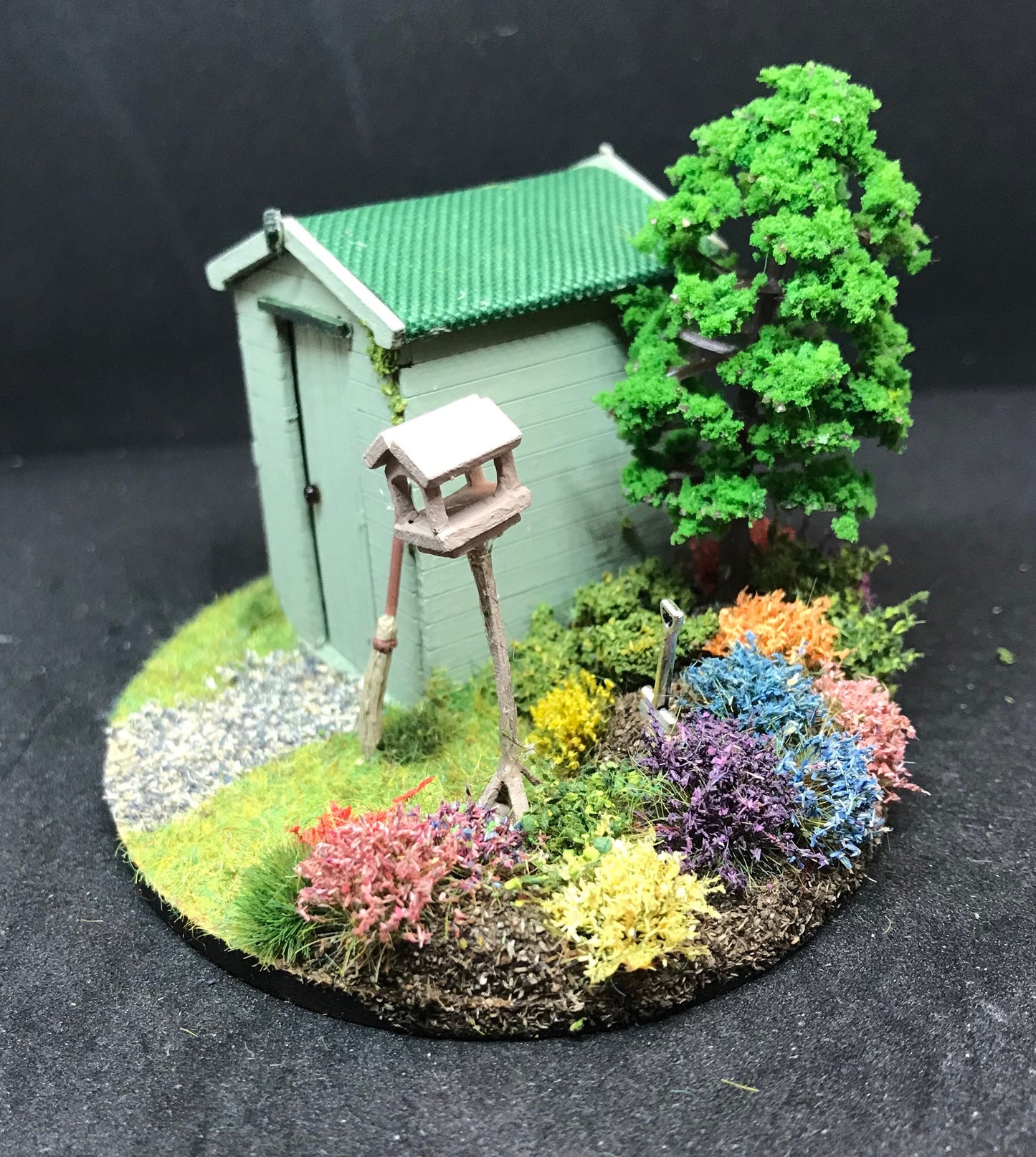 Dolls House Miniatures ( 1/48th - 1:48th - 1/4" - Quarter Inch Scale ) - Hand Made Garden Shed Scene ” quarter scale