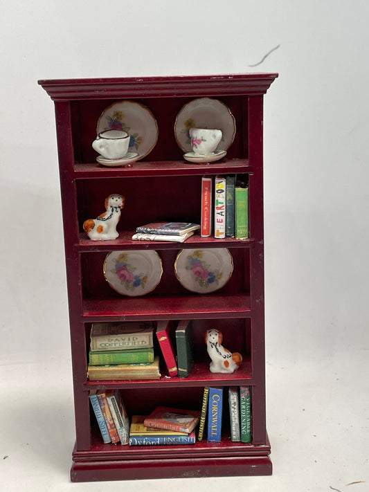 Dolls House Miniatures - Mahogany Cross Shelf Unit