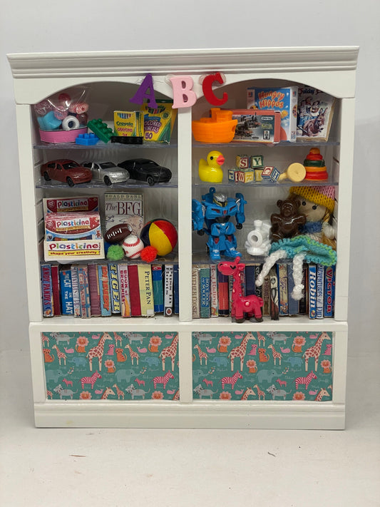 Dolls House Miniatures - Double Toy Shelf white