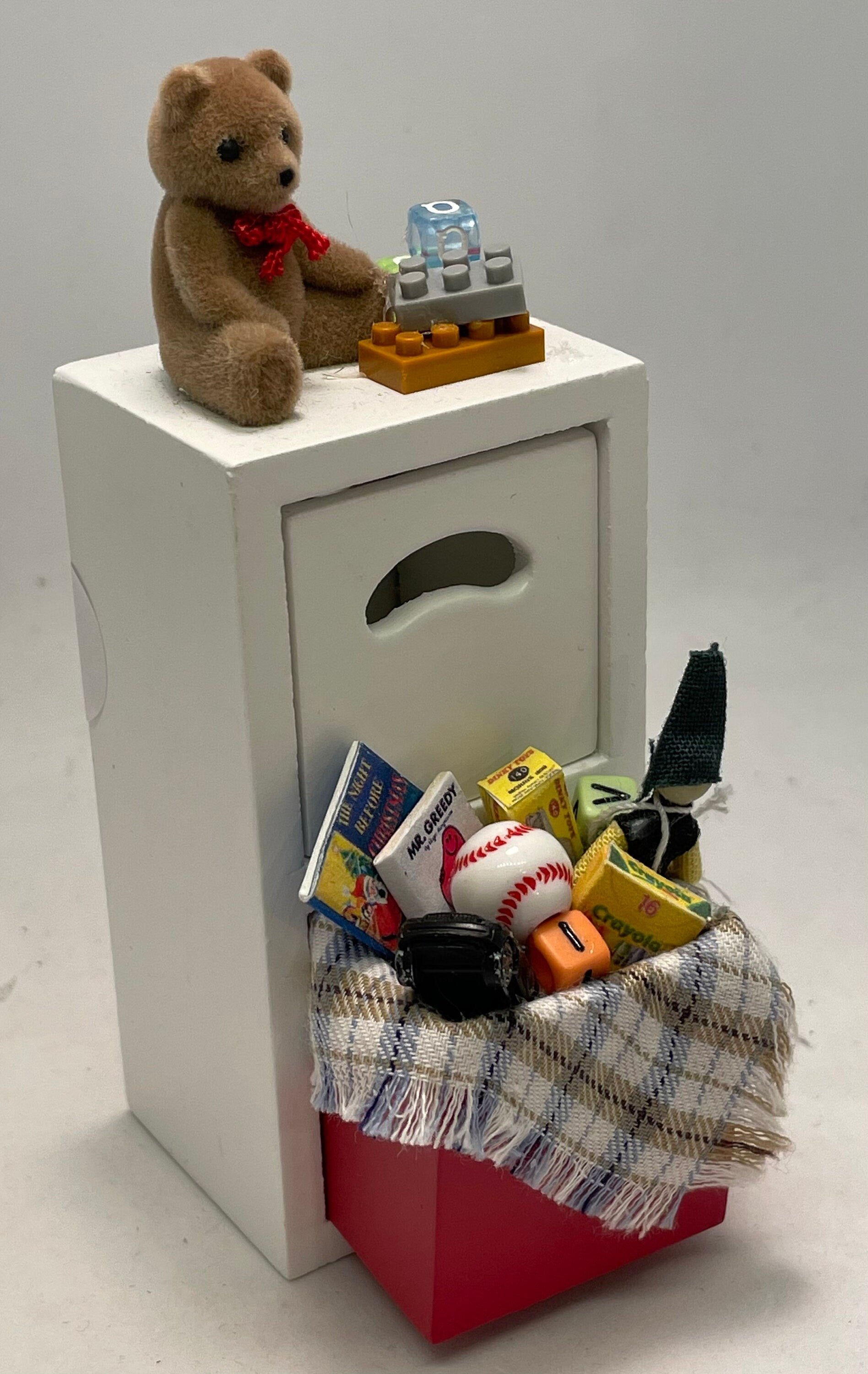 Dolls House Miniatures - Boys Single cube toy shelf